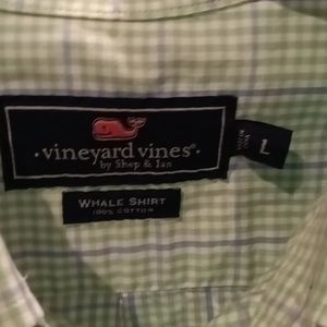 NWOT Vineyard Vines green purple & white long sleeve whale shirt Size Large